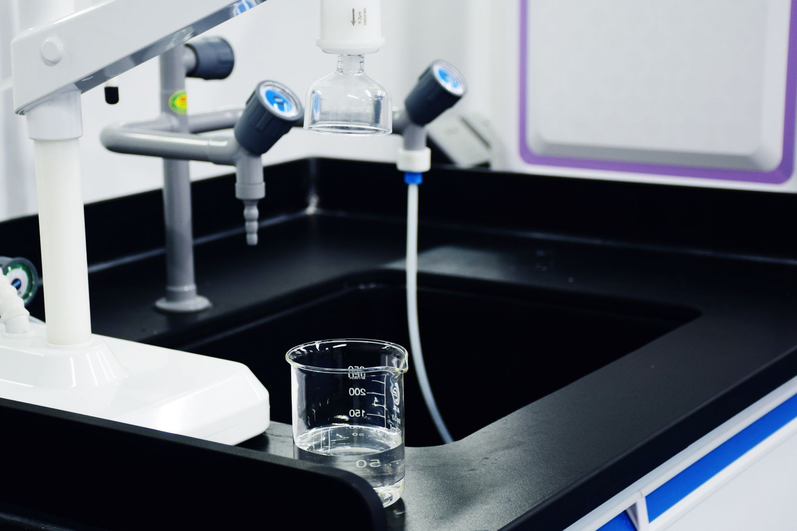 Laboratory water-quality testing setup